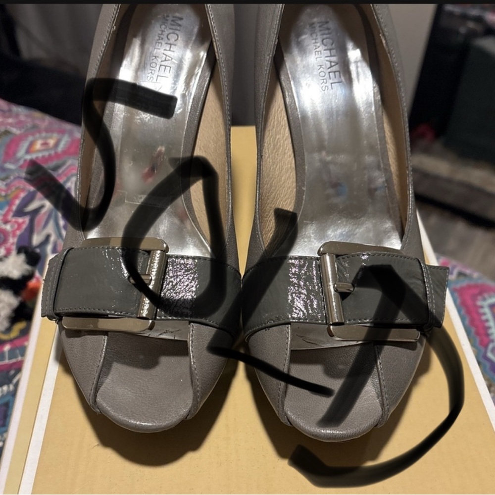 Michael Kors Gray Peep-Toe Women's Shoes